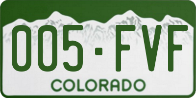 CO license plate 005FVF