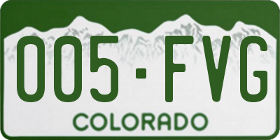 CO license plate 005FVG