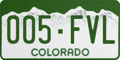 CO license plate 005FVL