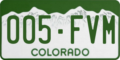 CO license plate 005FVM