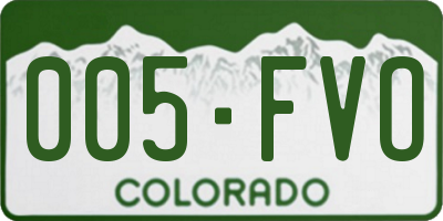 CO license plate 005FVO
