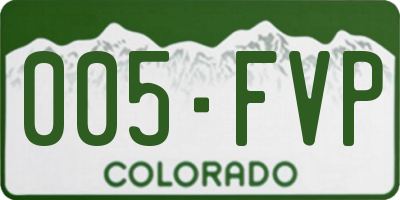 CO license plate 005FVP