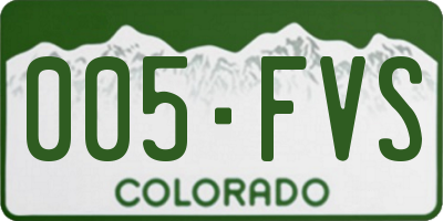CO license plate 005FVS
