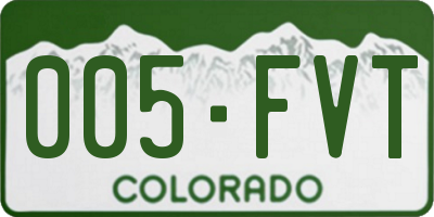 CO license plate 005FVT