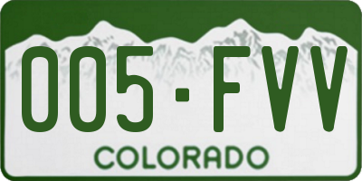 CO license plate 005FVV