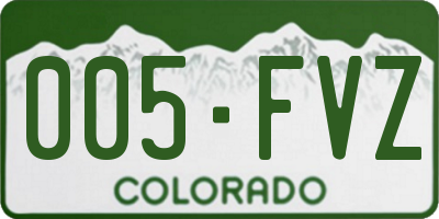 CO license plate 005FVZ