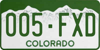 CO license plate 005FXD