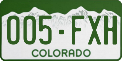 CO license plate 005FXH