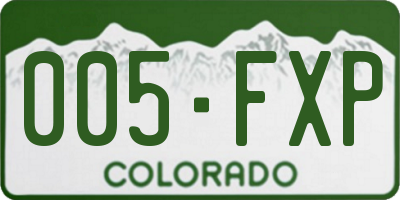 CO license plate 005FXP