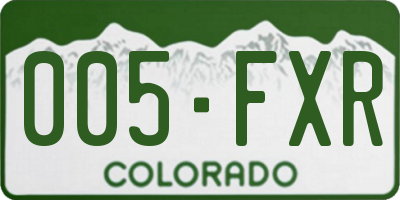 CO license plate 005FXR