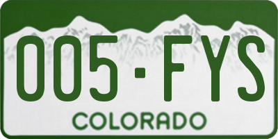CO license plate 005FYS
