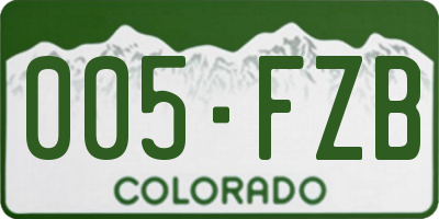 CO license plate 005FZB