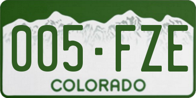 CO license plate 005FZE