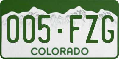 CO license plate 005FZG