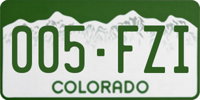 CO license plate 005FZI