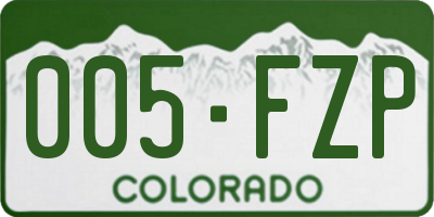 CO license plate 005FZP