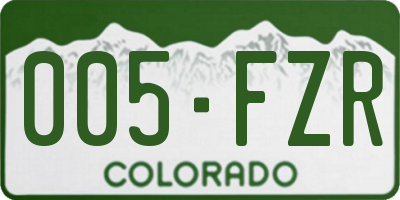 CO license plate 005FZR