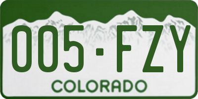 CO license plate 005FZY