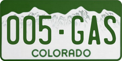 CO license plate 005GAS