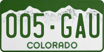 CO license plate 005GAU