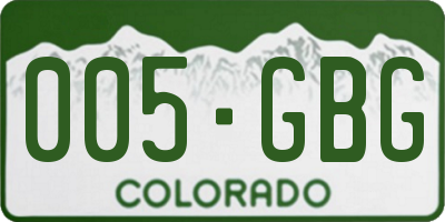 CO license plate 005GBG