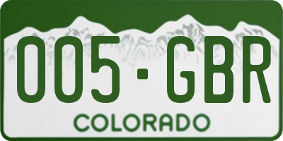 CO license plate 005GBR