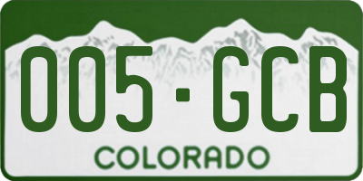 CO license plate 005GCB