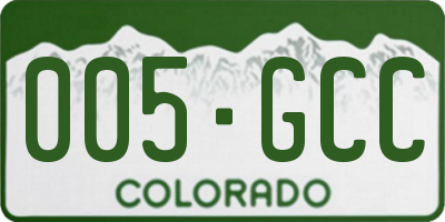 CO license plate 005GCC