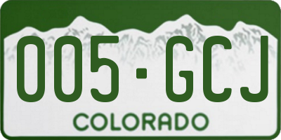 CO license plate 005GCJ
