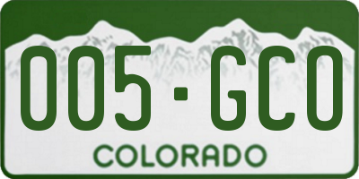 CO license plate 005GCO