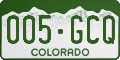 CO license plate 005GCQ