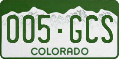 CO license plate 005GCS