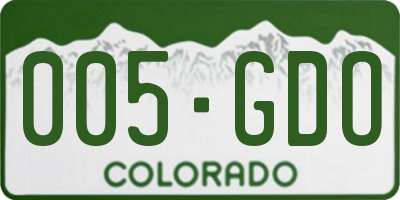 CO license plate 005GDO