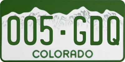 CO license plate 005GDQ