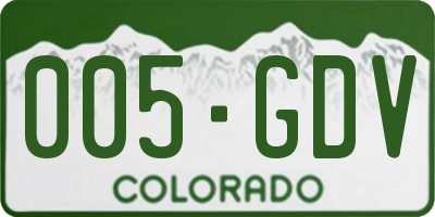 CO license plate 005GDV