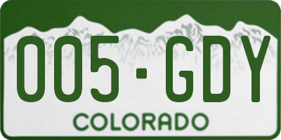CO license plate 005GDY