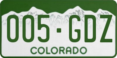CO license plate 005GDZ