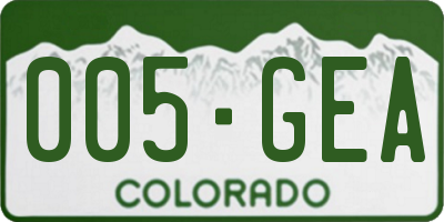 CO license plate 005GEA