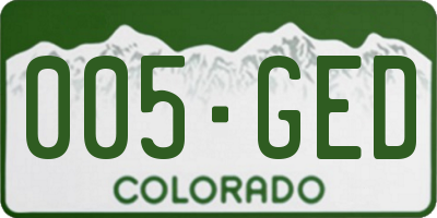 CO license plate 005GED