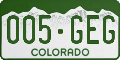 CO license plate 005GEG