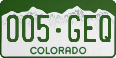 CO license plate 005GEQ