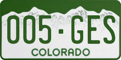 CO license plate 005GES