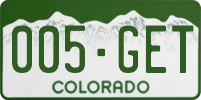CO license plate 005GET