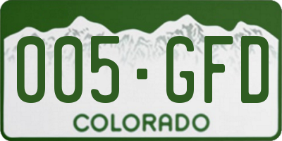 CO license plate 005GFD