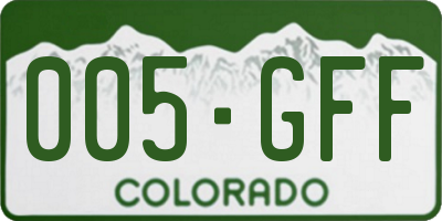 CO license plate 005GFF