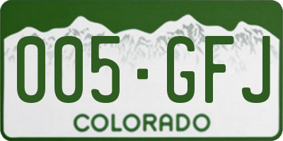 CO license plate 005GFJ