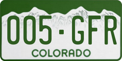 CO license plate 005GFR