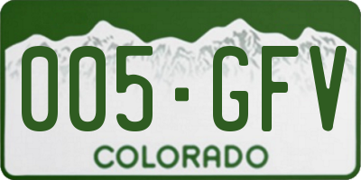 CO license plate 005GFV
