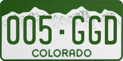 CO license plate 005GGD