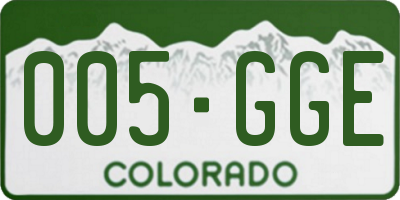 CO license plate 005GGE